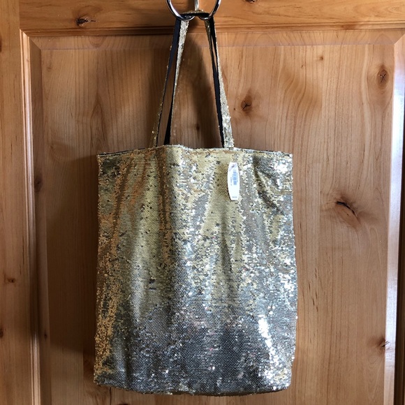 Victoria's Secret Handbags - VS Gold Sequin Tote Bag
